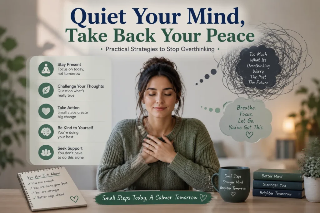 practical techniques to stop overthinking, calm racing thoughts, and improve mental well-being.